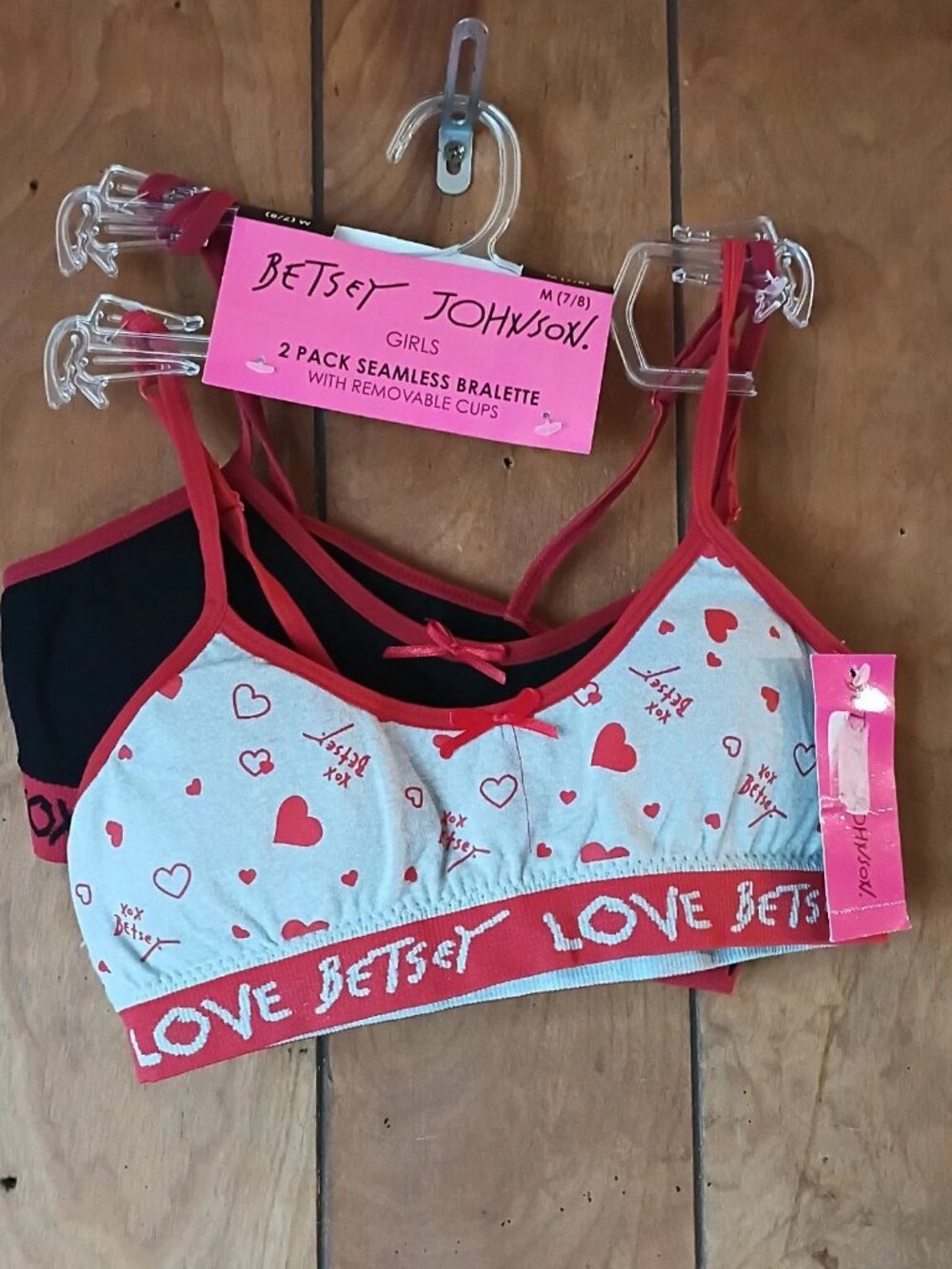 Betsey Johnson Girls 2-Pack Seamless Bralettes Size M (7/8) NWT